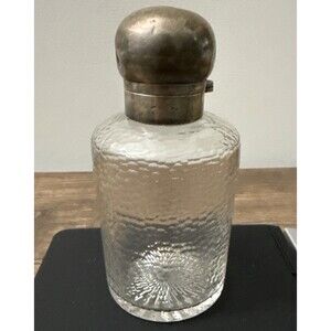 A. Barrett & Sons Hammered Glass Decanter With 925 PP Thousand Pure Silver Lid